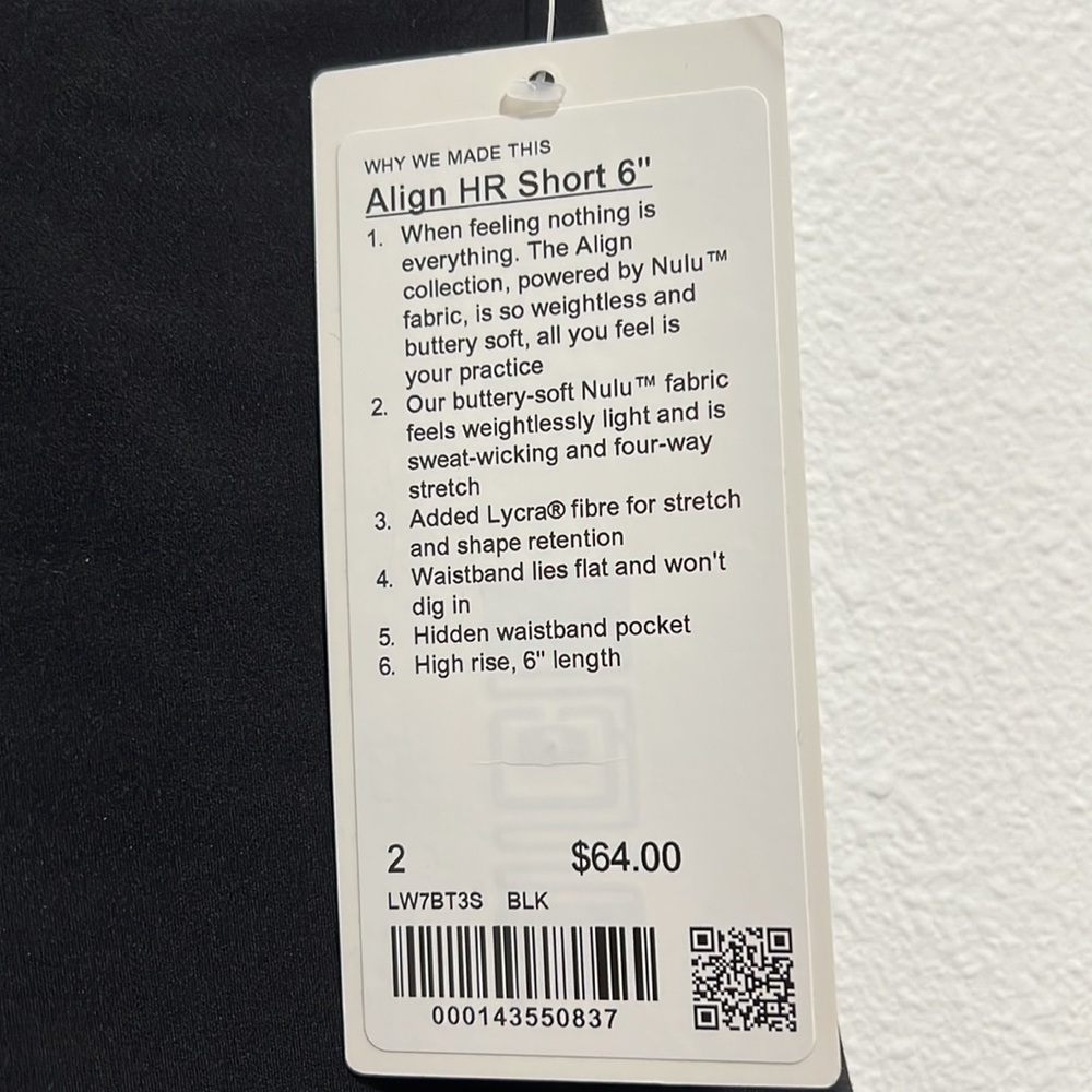Lululemon Align 6” Black - Picture 2 of 5